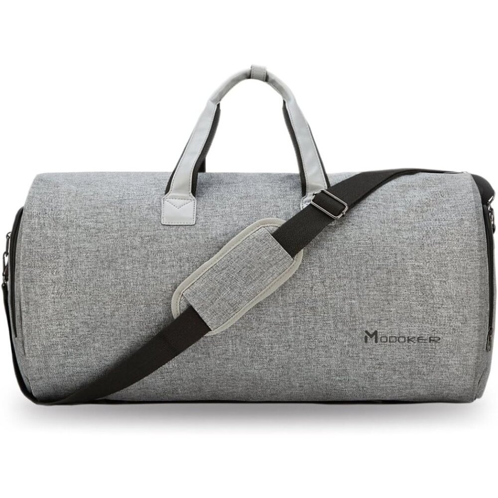 〽️Men Women Ash Grey Convertible Garment Duffel Bag 2-in-1 Carry On